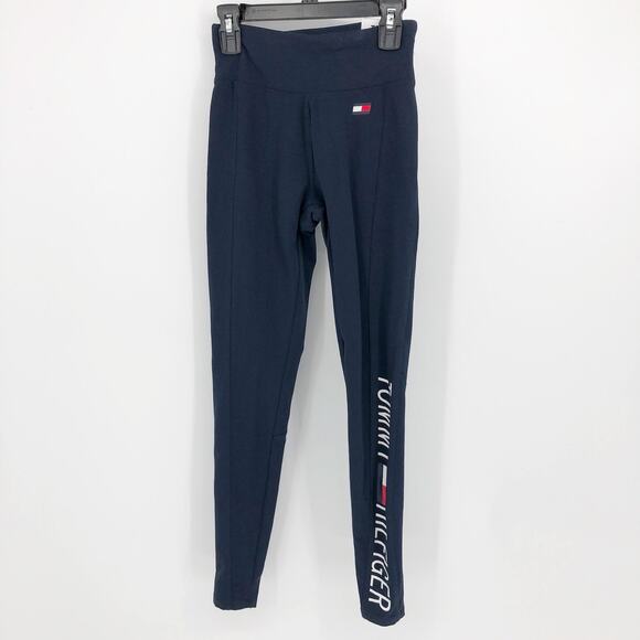 Tommy Hilfiger Womens Active Leggings XXS Navy Blue High Rise Full Length NWT - Picture 3 of 8